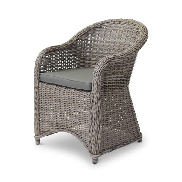 Tuinstoel Darwin | sisal grijs | incl kussen army