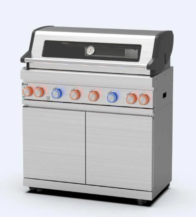 Buitenkeuken grillmodule 6 branders + infrarood achterbrander – BuitenStek Modula RVS