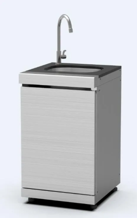 Buitenkeuken spoelbakmodule RVS 304 met kraan en marmeren blad – BuitenStek Modula