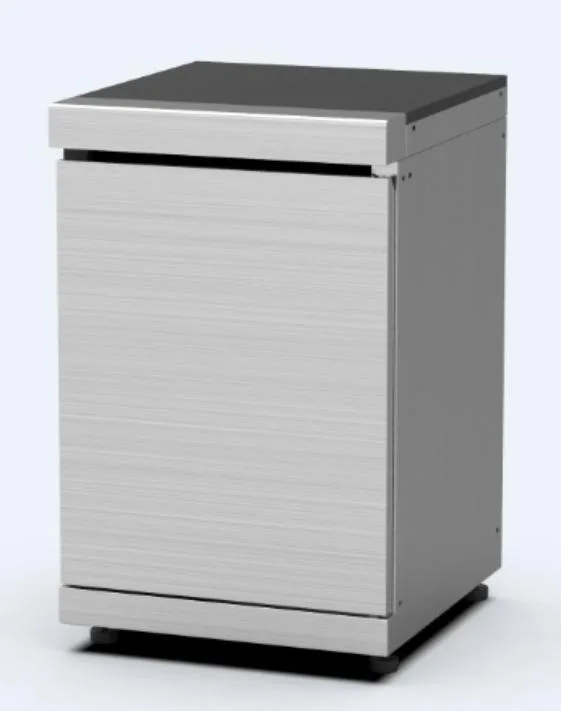 Buitenkeuken opbergmodule RVS kast met legplanken en marmeren blad – BuitenStek Modula