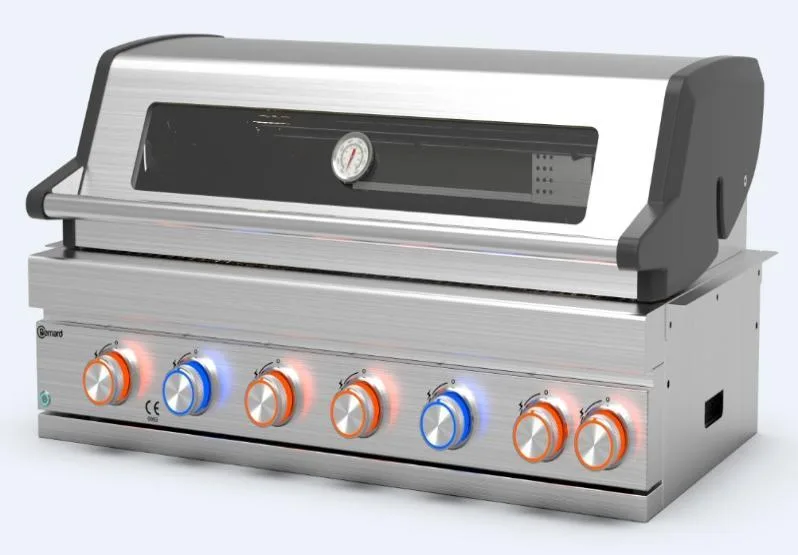 Inbouw gasbarbecue 6 branders + infrarood achterbrander RVS – BuitenStek Modula