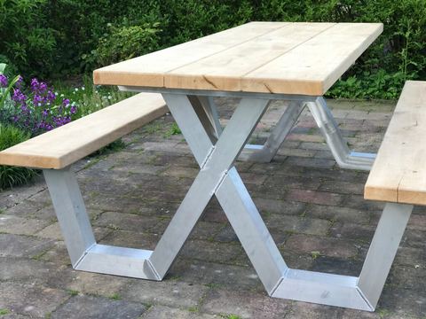 Picknicktafel aluminium X frame