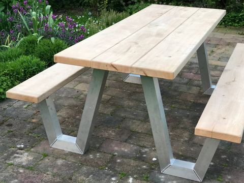 Picknicktafel met aluminium W frame
