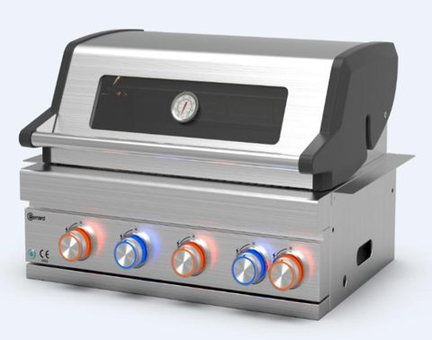 Inbouw gasbarbecue 4 branders + infrarood achterbrander RVS – BuitenStek Modula